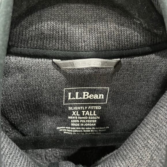 LL Bean Sweater Fleece Vest Mens XL Tall Gray Slightly Fitted Full Zip 510174 - Picture 3 of 6